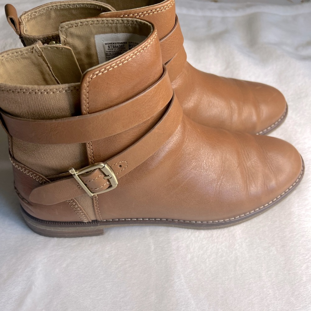 SPERRY STS84387 Women's Seaport Shackle Leather Boot Tan